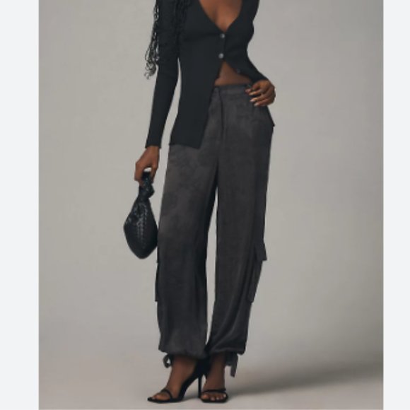 Anthropologie - Beatrice .b Cargo Jacquard Cupro Trousers - Picture 1 of 4